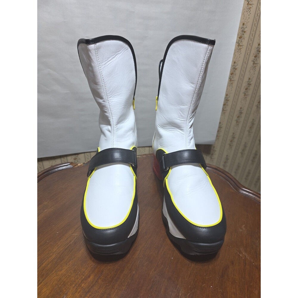 iRi Italy Leather Mid Calf Boots EU 41 White Black Red Designer Platform EUC
